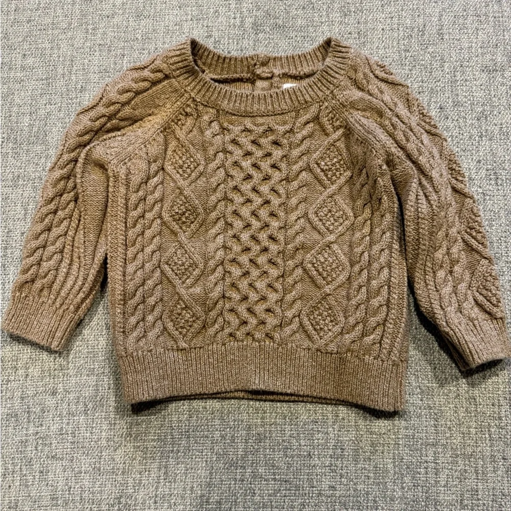 ☆3/$15 --Gap Boys Toddler Beige Cable Knit Sweater Size 18-24 months - Picture 2 of 6